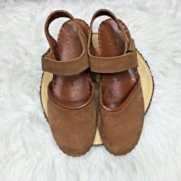 Natural Sport Terra Brown Leather Clog Sandals - Picture 9 of 12